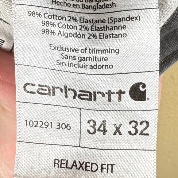 Carhartt Mens Gray Relaxed Fit Carpenter Pants 34x32 - Picture 10 of 12